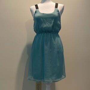 Xhilaration Teal Sundress With Black Straps. XS